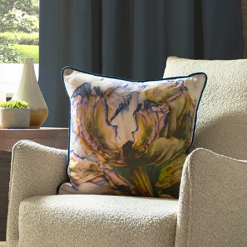 Heligan Printed Feather Cushion Cornflower