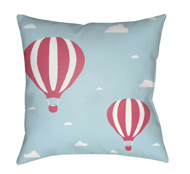 Kids Balloon Decorative Nursery Blue Throw Pillow