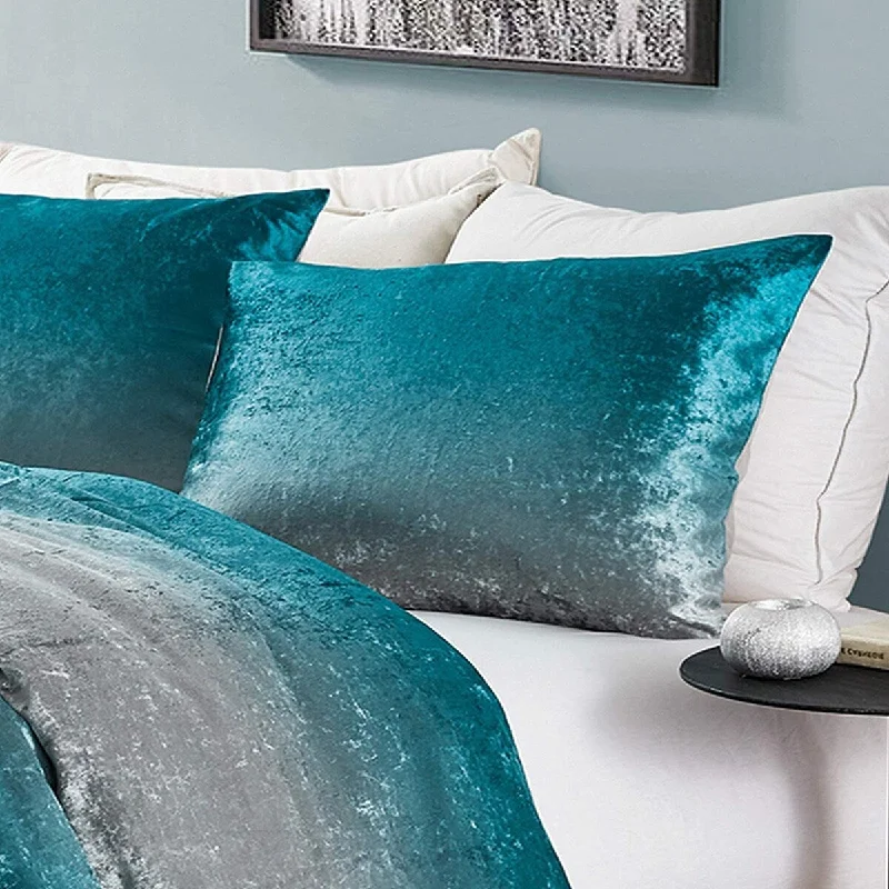 Coma Inducer® Sham (2-Pack) - Ombre Velvet Crush - Ocean Depths Teal/Silver Gray