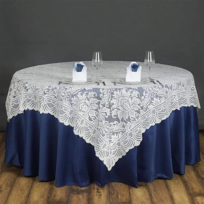 72" x 72" Lace with Large Flowers Table Overlay