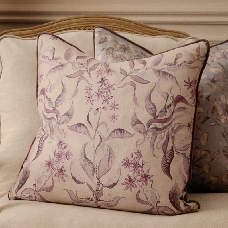 Hettie Printed Piped Cushion Hyacinth