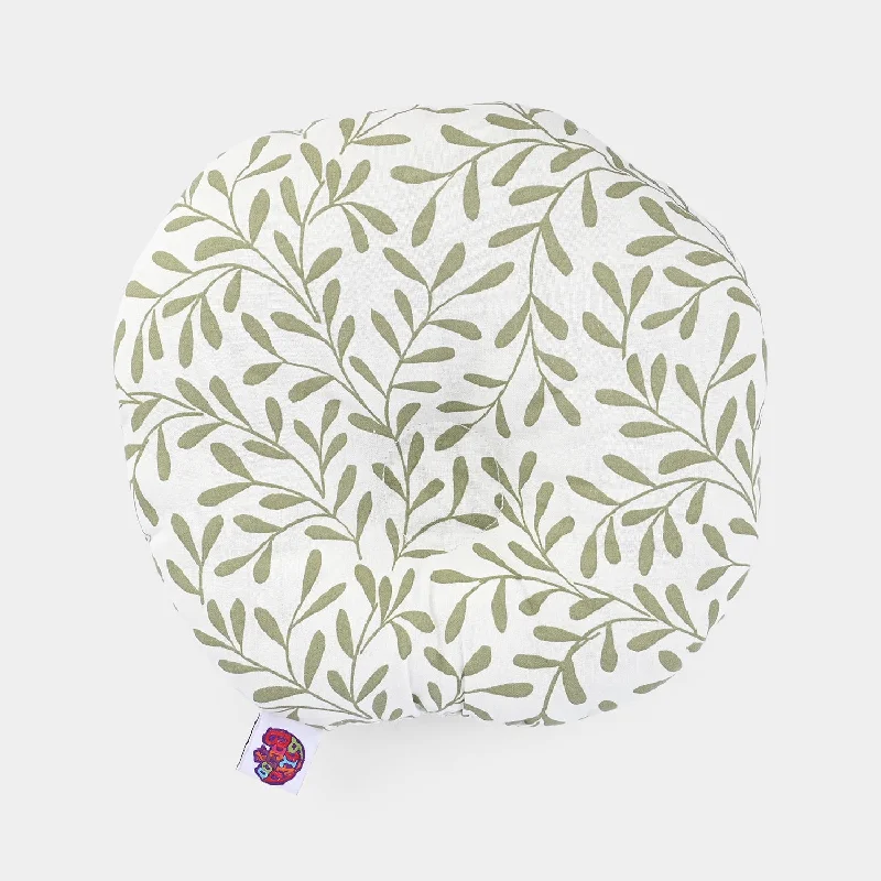 Baby Round Pillow | Green Flower