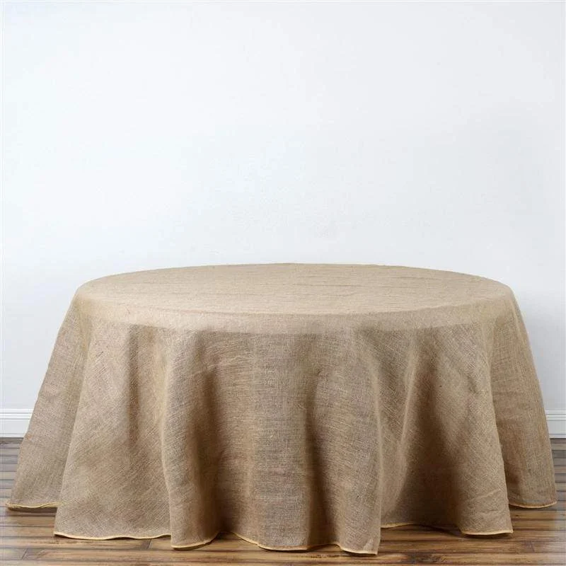 90" Burlap Round Tablecloth - Natural Brown