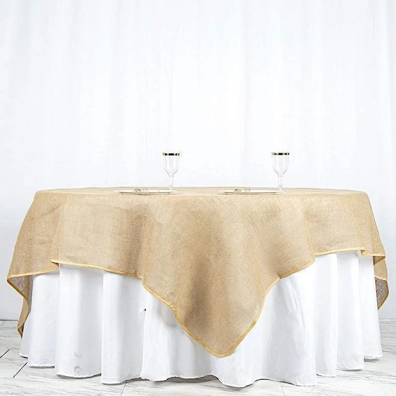 90" x 90" Burlap Table Overlay - Natural