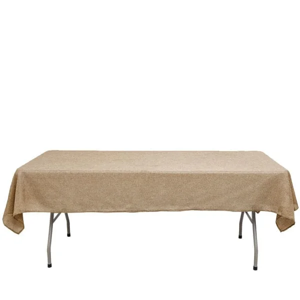 54"x96" Rectangular Faux Burlap Tablecloth - Natural