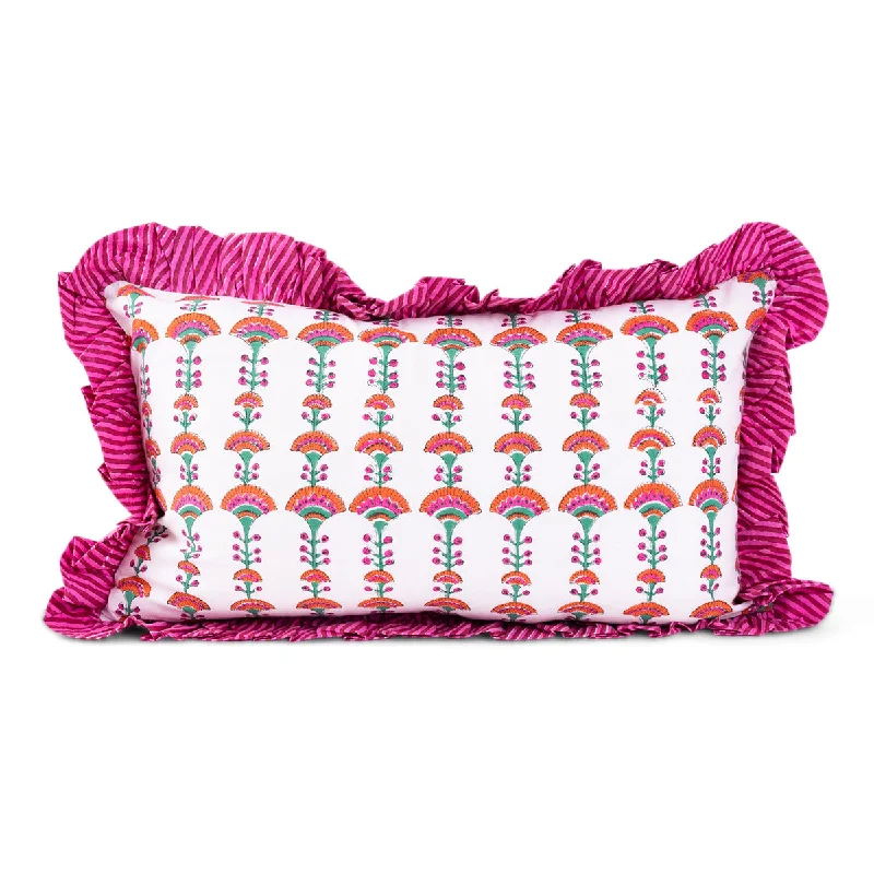 Ruffle Lumbar Pillow - Eugenie - Case Only