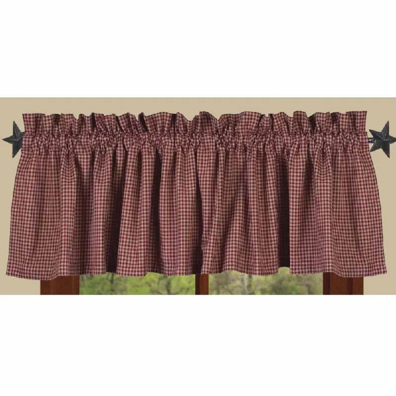 Barn Red Oat Newbury Gingham Valance Lined VL670017