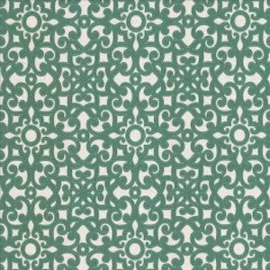 Kasmir Marvelous Scroll Cutout Embroidery Fabric in Teal