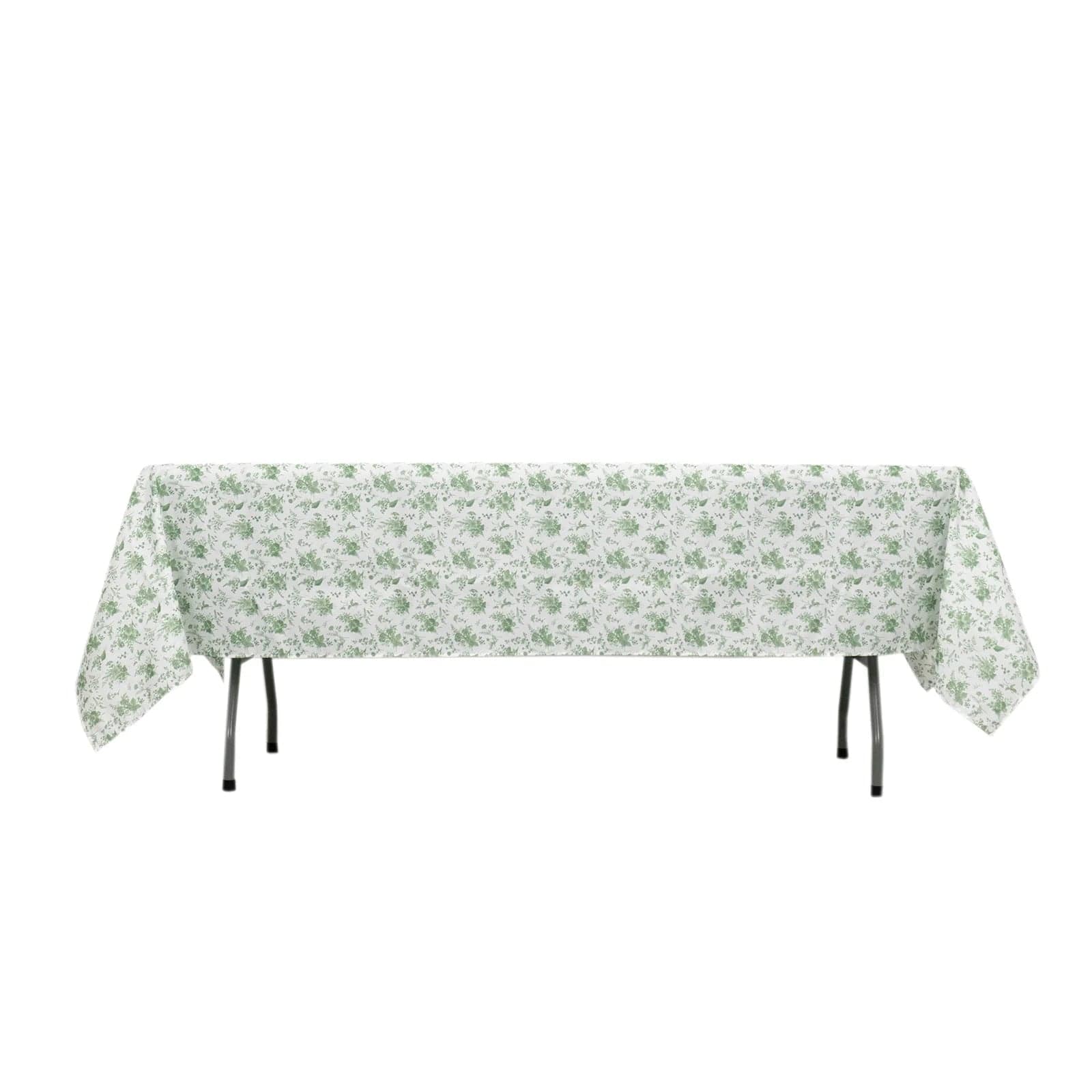 60" x 102" Floral Polyester Rectangular Tablecloth - Dusty Sage Green