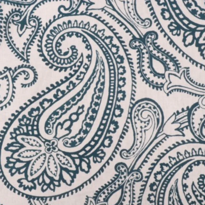 Groundworks GWF-2913.13.0 Paisley Flock Flocked Fabric in Navy Blue