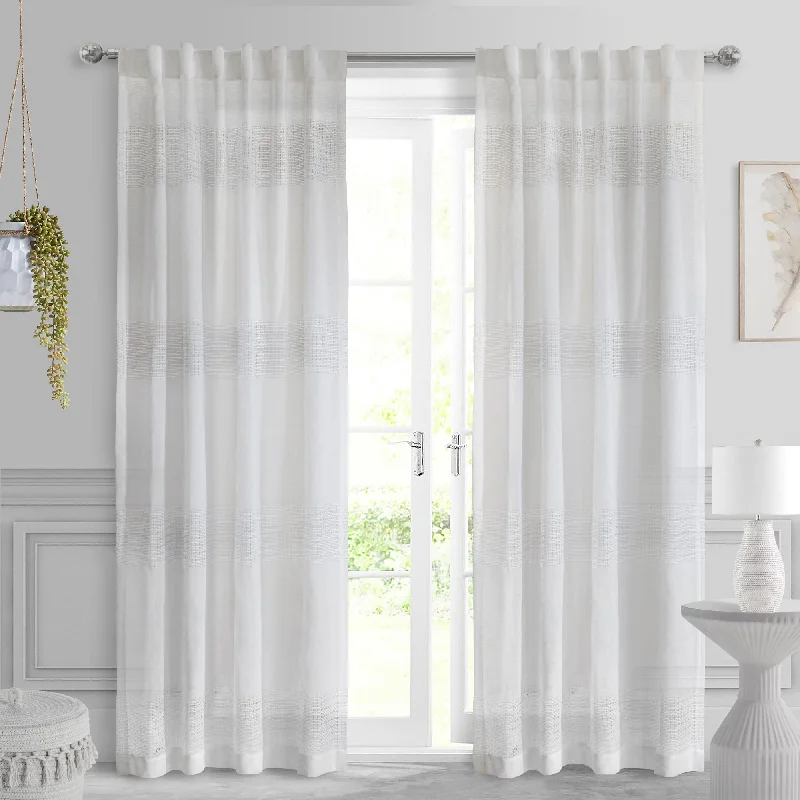 Hidden Tab curtain panel - Clara - White - 52 x 84''