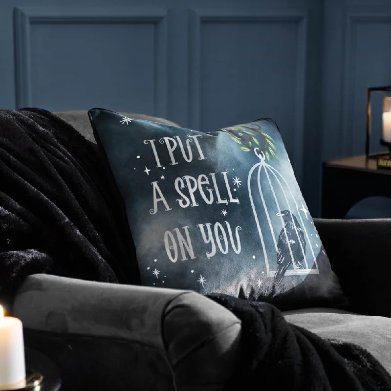 Spell On You Velvet Piped Cushion Black