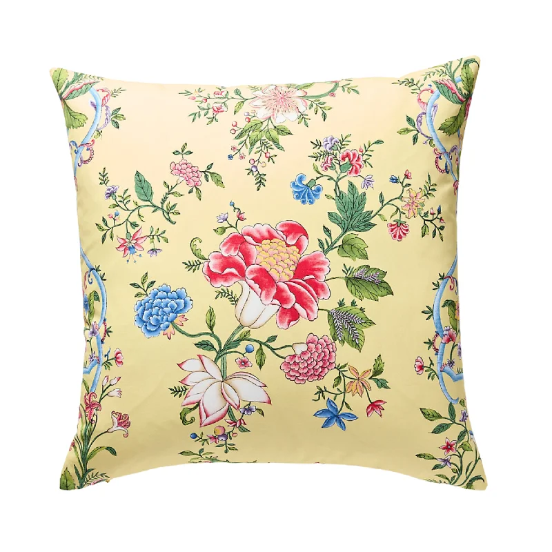 Camellia Trellis Pillow in Butter Blue