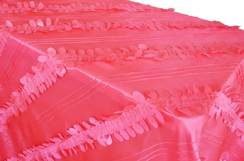 90"x156" Seamless Rectangular Forest Taffeta Tablecloth - Coral (1pc)