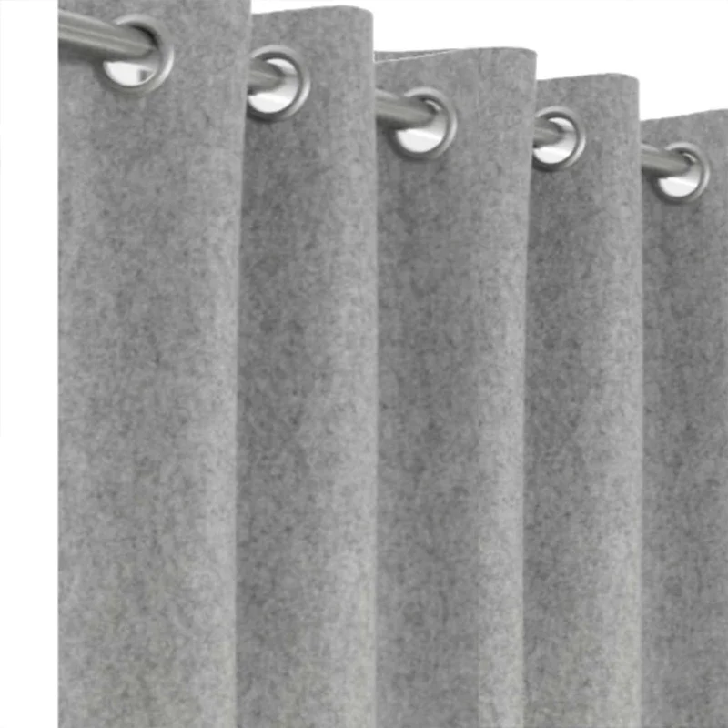 Light Grey Wool Curtain With Grommets