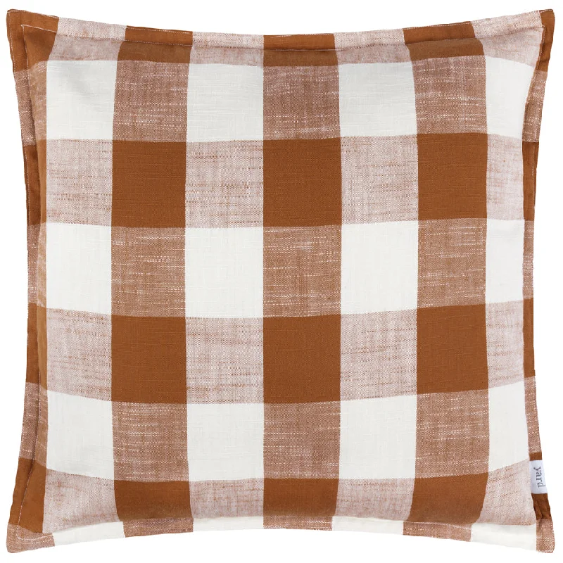 Chesil Check 100% Cotton Outdoor Cushion Pecan