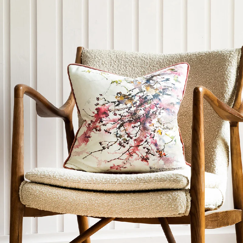 Brushwood Printed Feather Cushion Blossom