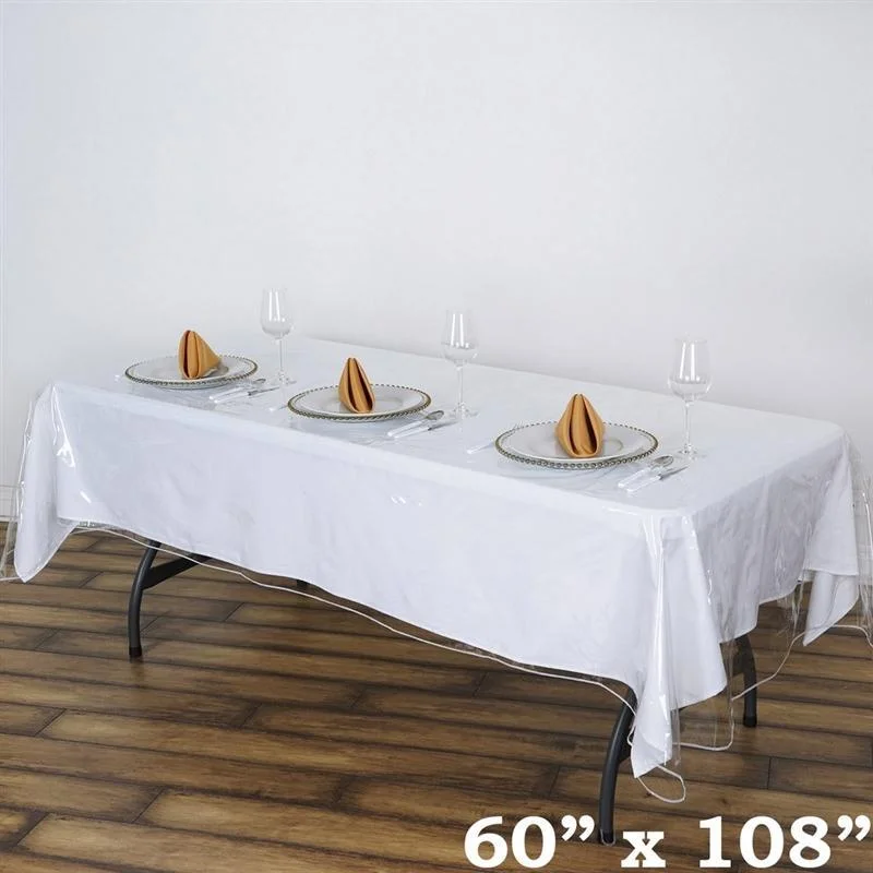 60x108" Vinyl Plastic Tablecloth Protector Table Cover - Clear