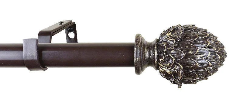 1-inch Diameter Artichoke Adjustable Single Drapery Curtain Rod