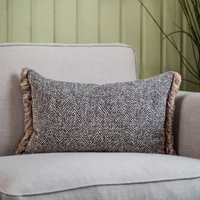 Oryx Feather Cushion Charcoal