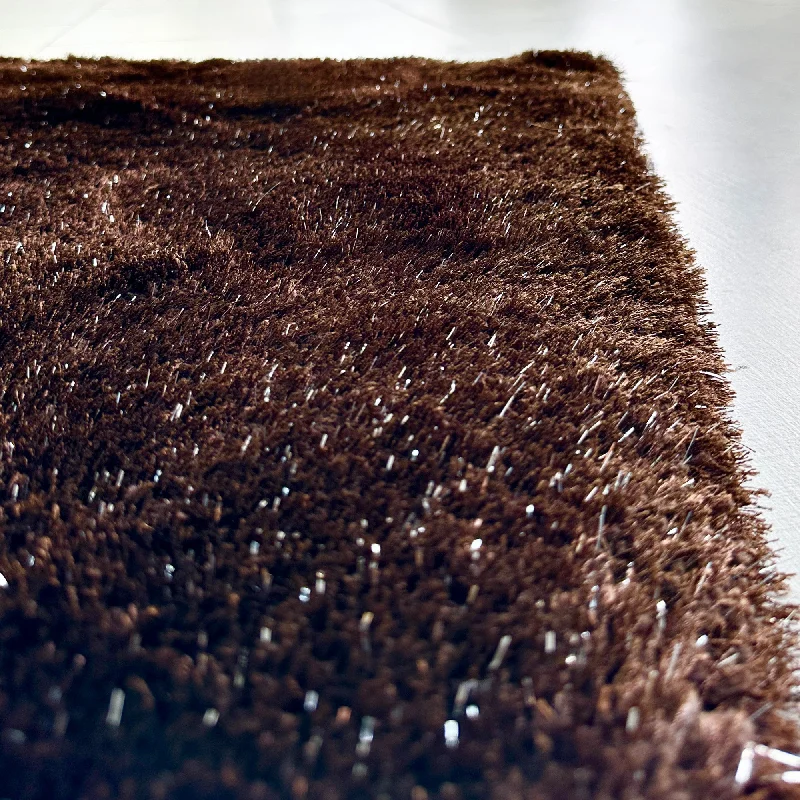 Frieda Brown & Silver Shaggy Rug 4'x 6'