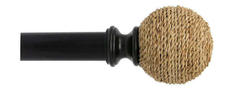 Natural Jute Ball 1" Diameter Curtain Rod