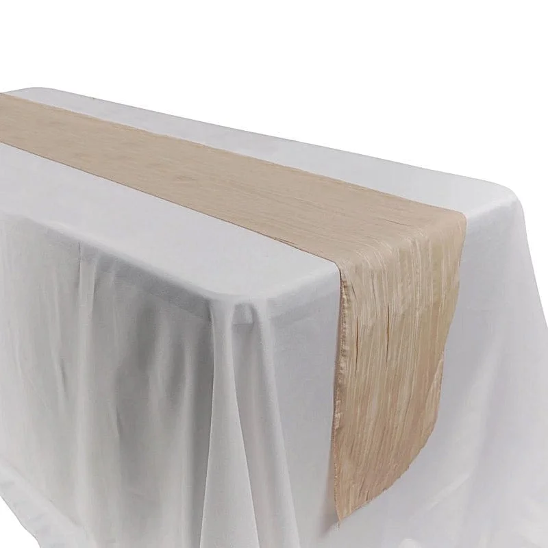 12" x 108" Metallic Accordion Crinkled Taffeta Table Runner