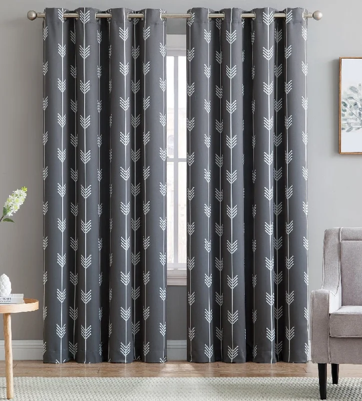 Arrow Print Room Darkening Grommet Curtain Panels