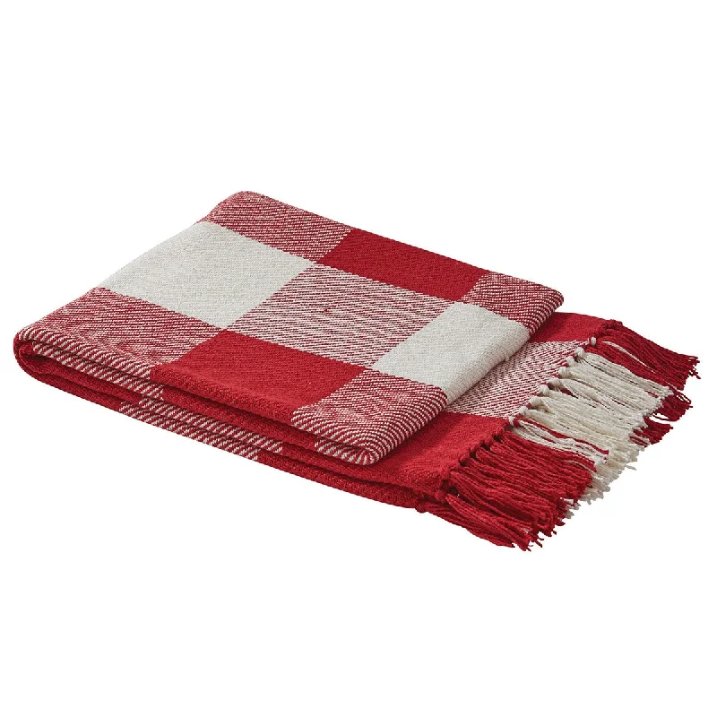 Wicklow Check Throw - Red & Cream Park Designs