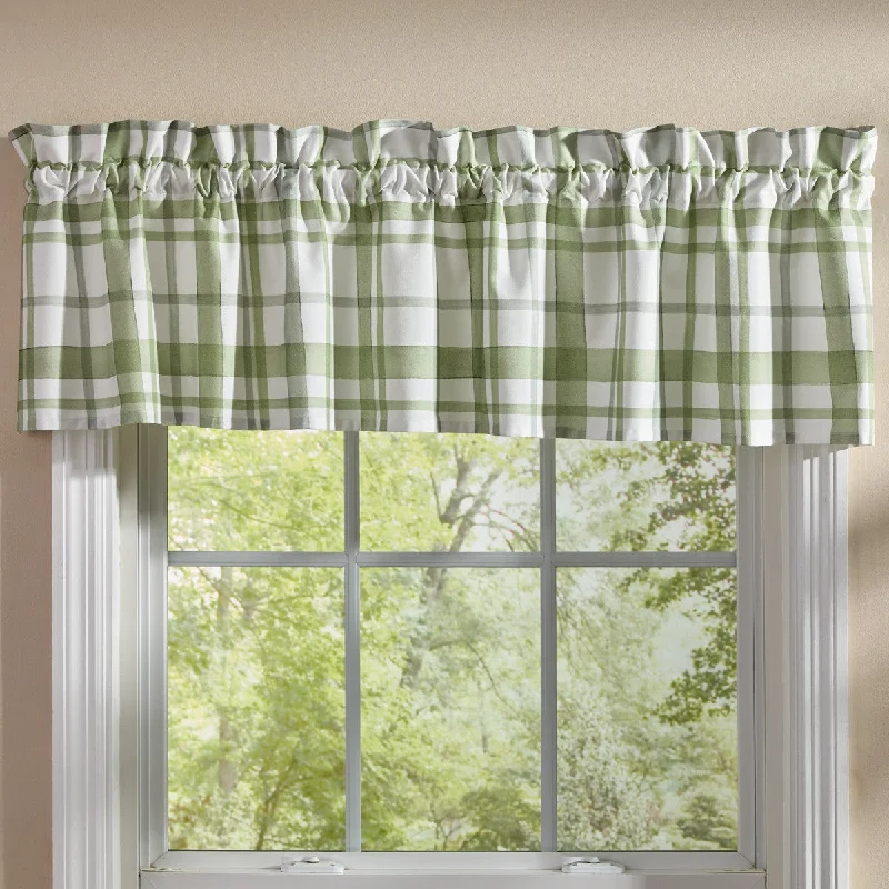 Greenlee Printed Plaid Valance 14" L - Set of 2 Park designs