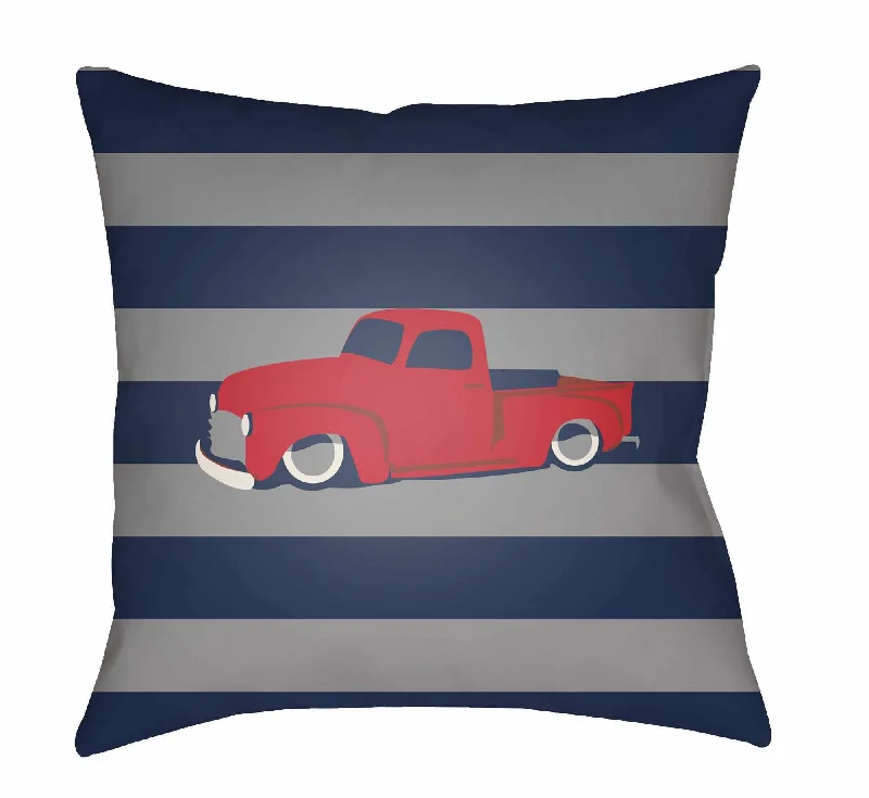 Kids Car Print Decorative Nursery Red Throw Pillow