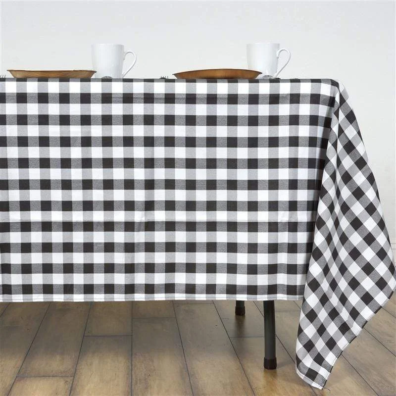 60" x 126" Checkered Gingham Polyester Tablecloth