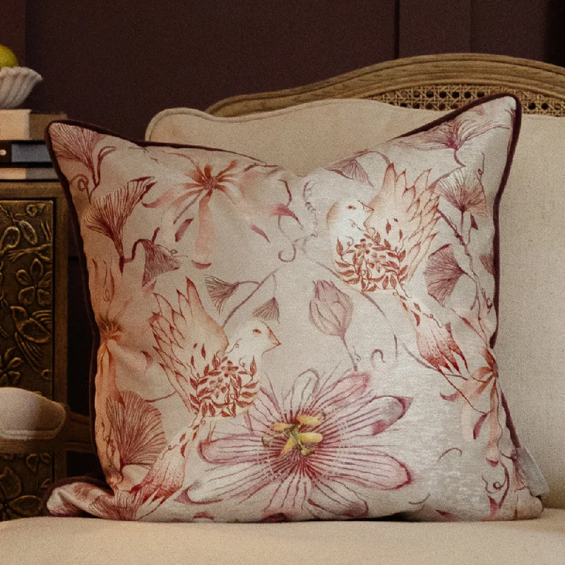 Sybil Printed Piped Cushion Primrose