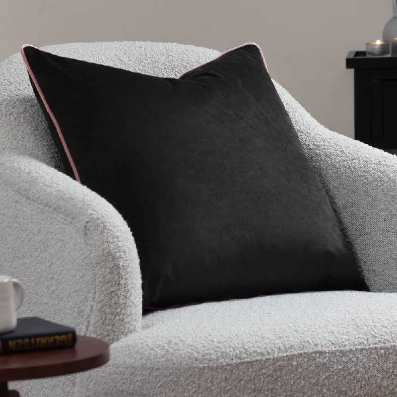 Meridian Velvet Cushion Black/Blush