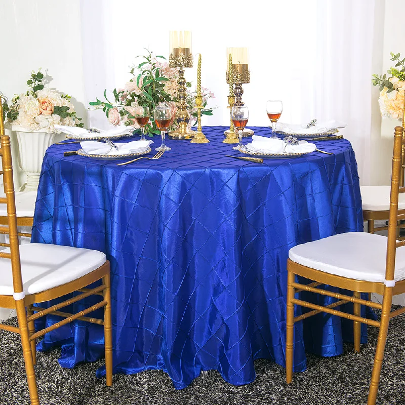 132" Round Pintuck Taffeta Tablecloth - Royal Blue (1pc)