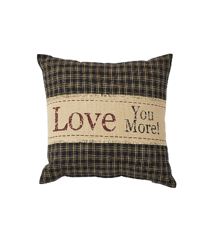 Love You More Pillow - 10x10 Burlap Trim Park Designs