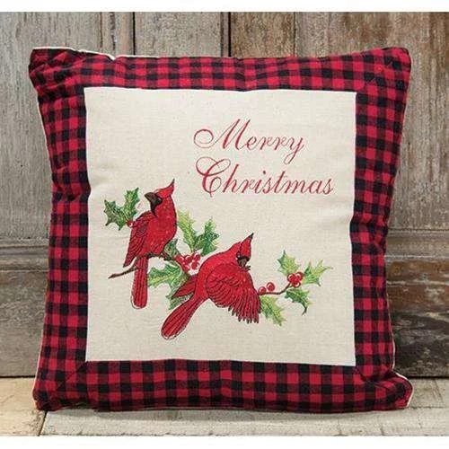 *Holiday Cardinal Pillow, 16" Sq