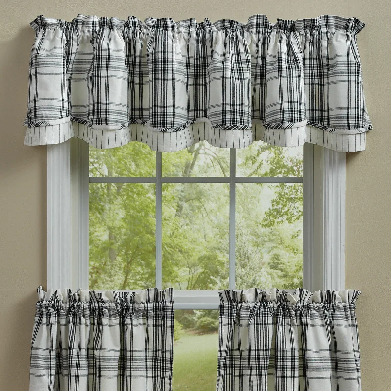 Onyx & Ivory Valance - Lined Layered 72x16 Set of 2 Park designs