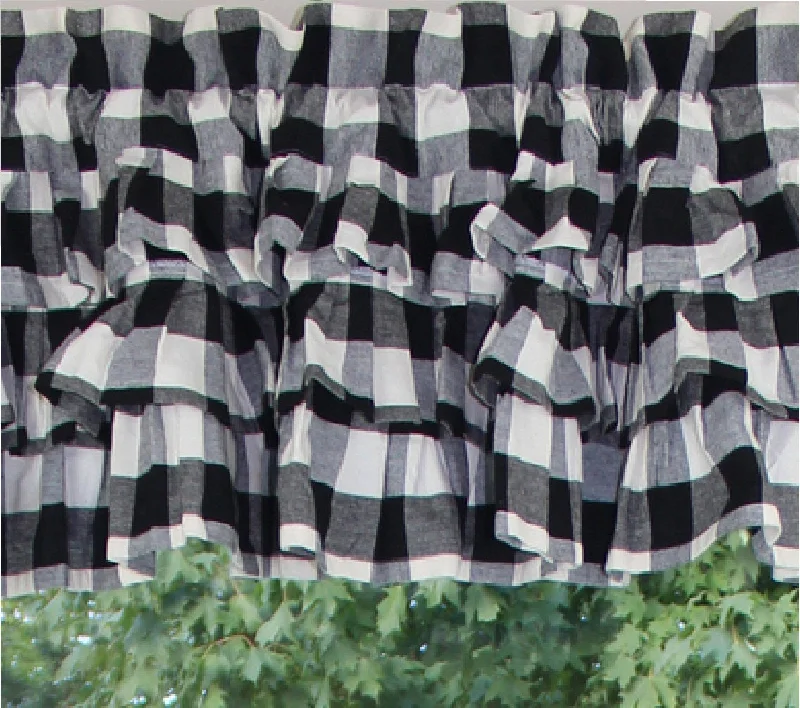 Buffalo Check Black - Buttermilk Valance VR510011