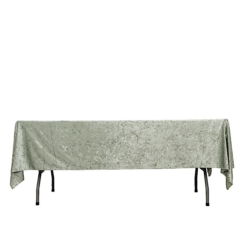 60" x 102" Seamless Premium Crushed Velvet Rectangle Tablecloth